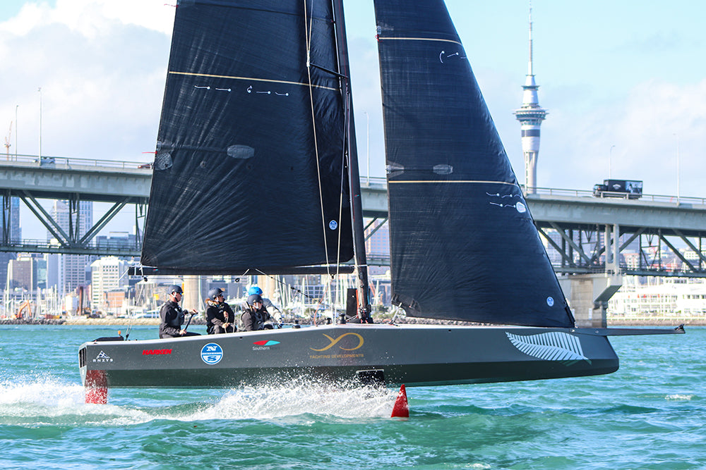 Youth America’s Cup AC9F Kōtare flies high in Auckland