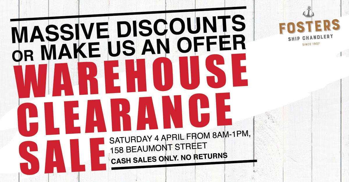 Fosters Warehouse Clearance Sale Date Set for 4th April!