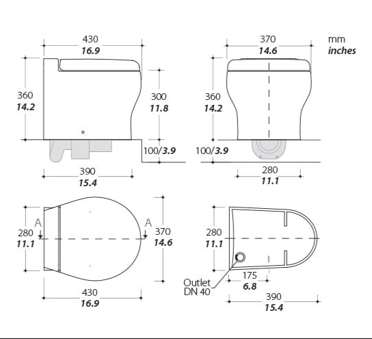 TECMA Elegance 2G Electric Toilet Short