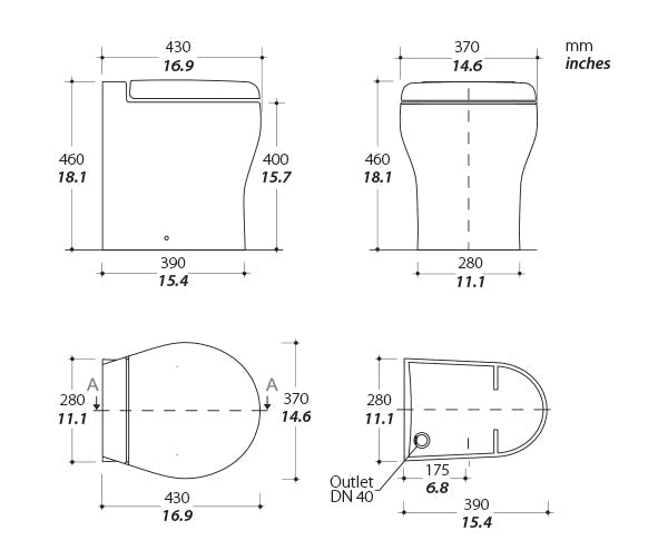 TECMA Elegance 2G Electric Toilet Standard