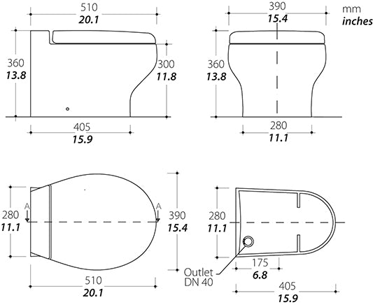 TECMA Silence Plus 2G Electric Toilet Short Deep