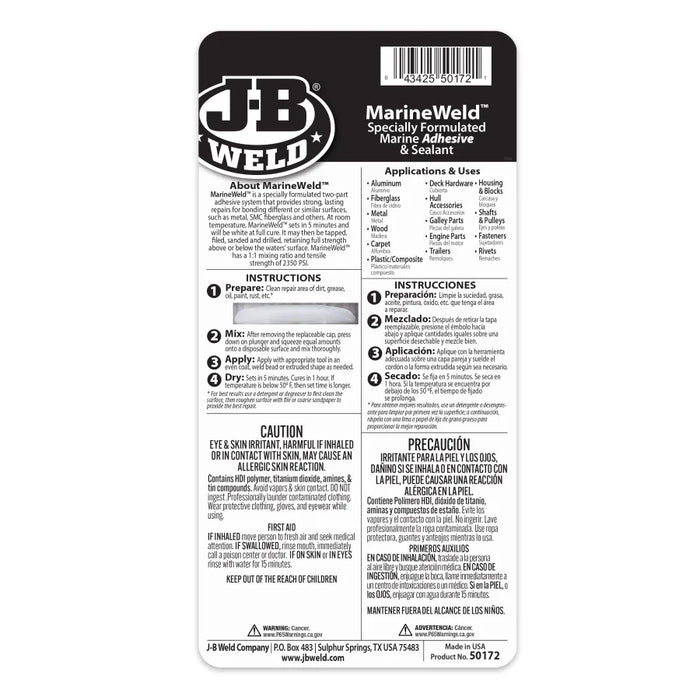 JB WELD FORMULATED MARINE ADHESIVE