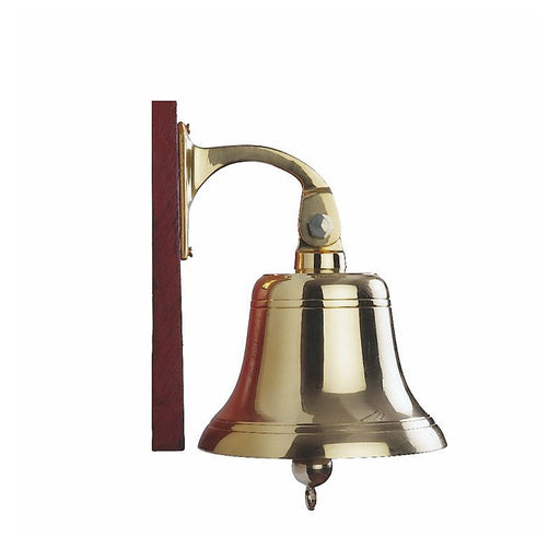 4 Nautical Polished Brass Ship Bell with Hinged Hanging Bracket