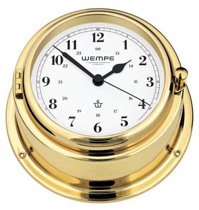 WEMPE Quartz Ship Clock Brass 150mm Ø (BREMEN II Series)