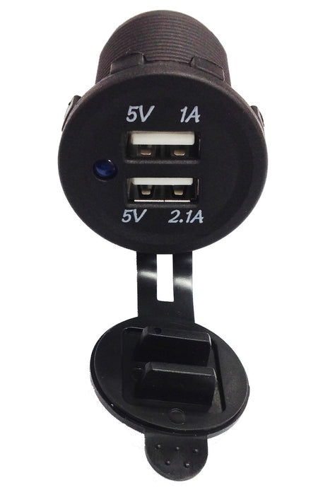 DUAL USB CHARGER SOCKET ROUND AAA