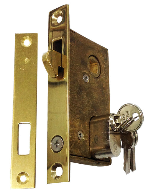 SLIDING DOOR MORTICE LOCK BRASS OR272PB