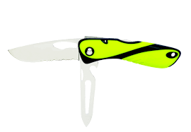 WICHARD Offshore knife with shackle key and spike - fluro / black