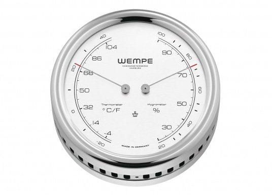 WEMPE Thermometer/Hygrometer Combination S/S 100mm Ø (PILOT V Series)