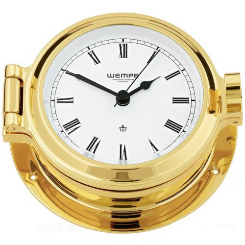 WEMPE Porthole Clock Brass 120mm Ø (NAUTICAL Series)
